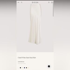 DISSH white Satin Maxi Skirt size 6 worn once